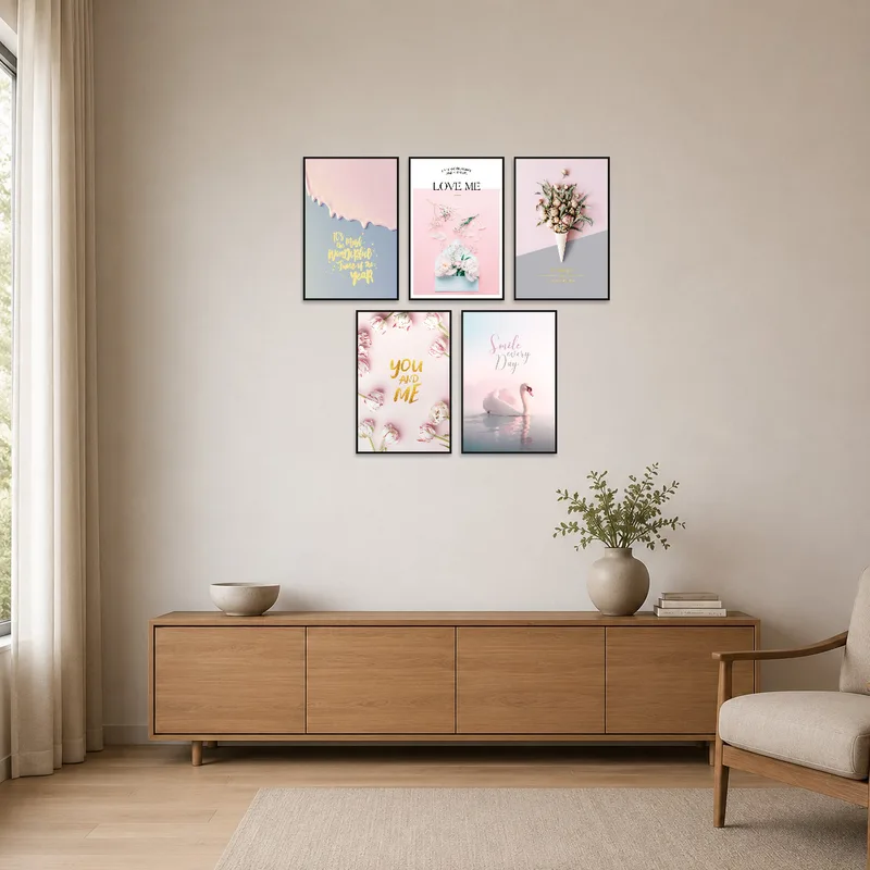 Simple and elegant art set adding a touch of romance to a minimalist space.